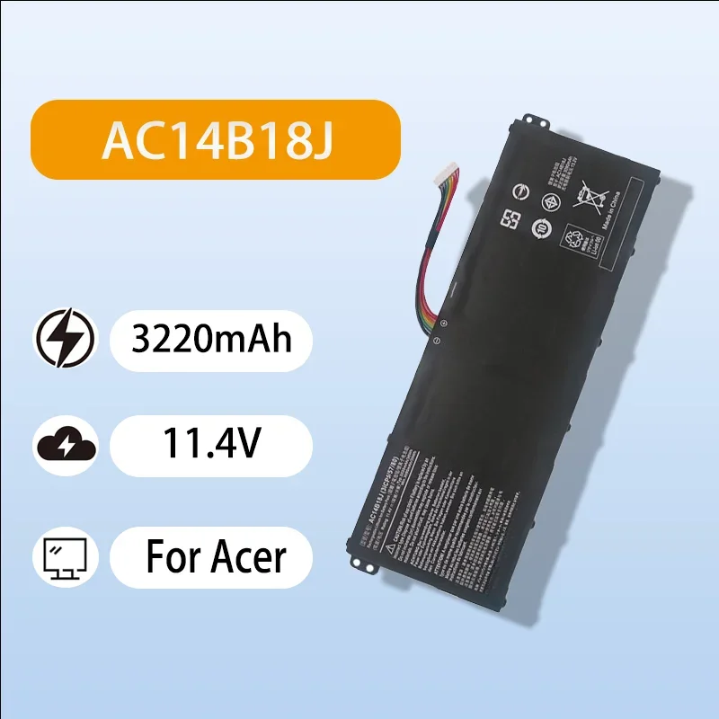 Safe Stable AC14B18J Replacement Battery For Acer V5-132 V5-122 V3-111 PN15Q3 MS2394 11.4V 3220mAh Quality Battery