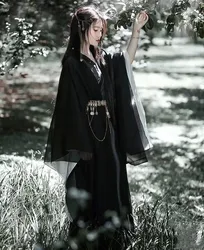 Chinese Dress Ancient WeiJin Dynasty Hanfu Traditional black and white Dresses Style Folk Dance Men Cosplay Kimono Han Costume