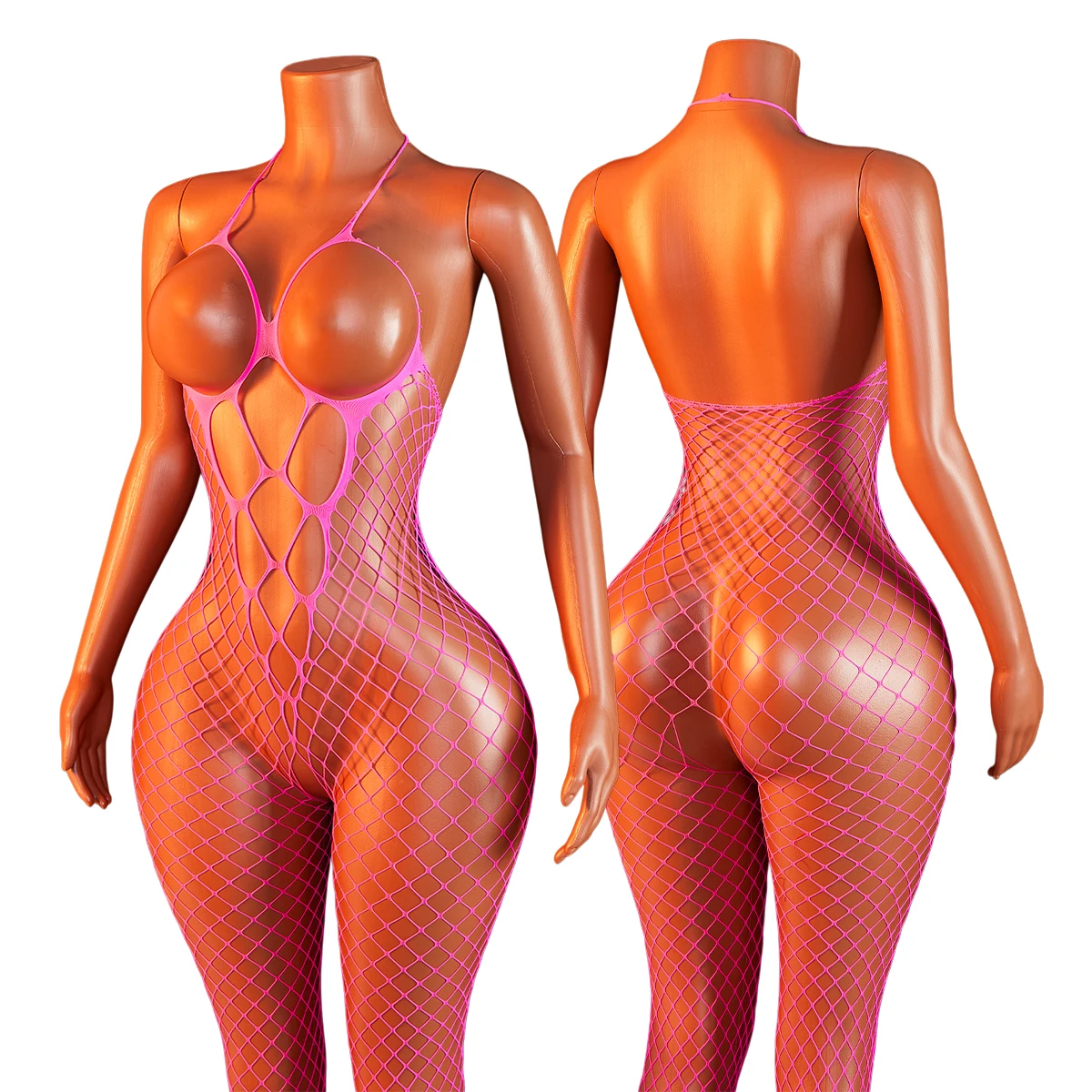 Lingerie Sexy Trasparente a Rete con Reggiseno Aperto, Body Stocking Intero Senza Cuciture, Baby Doll Trasparente, Costumi da Notte alla Moda