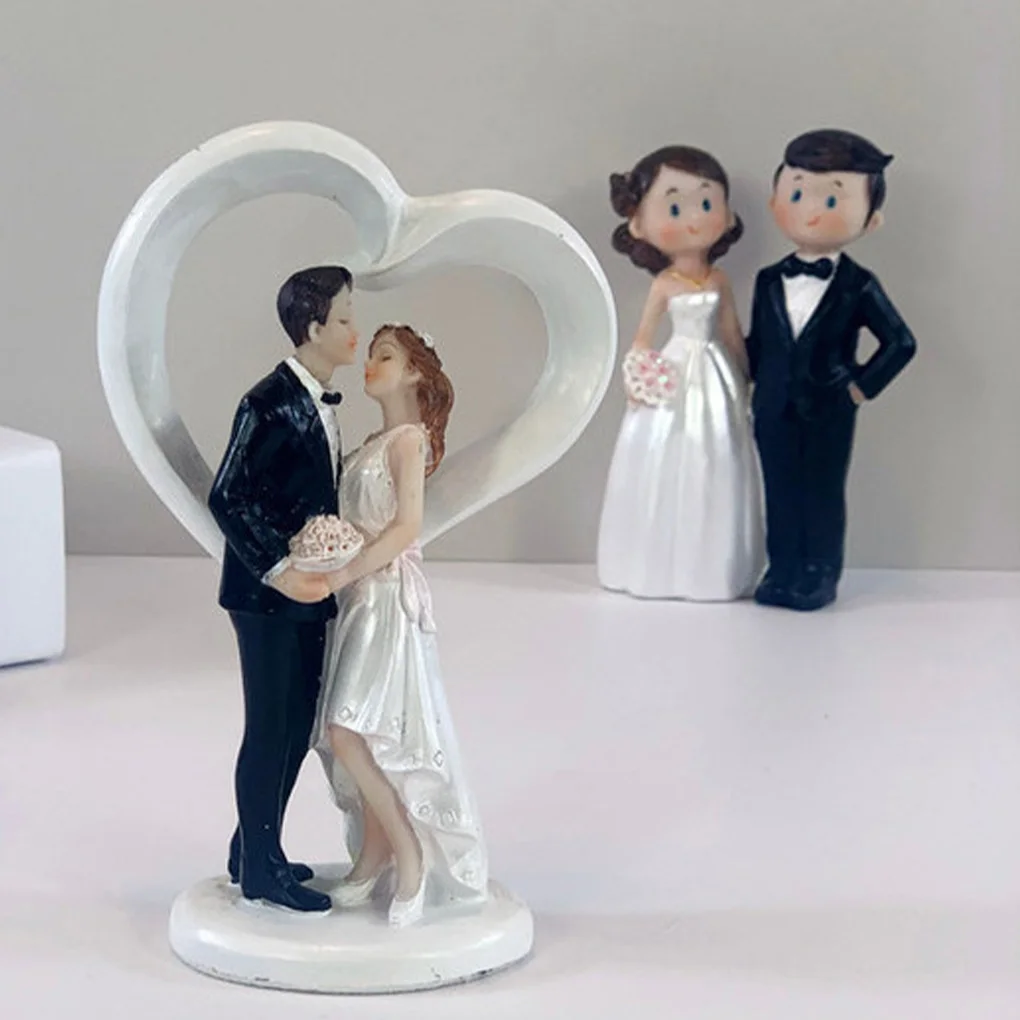 Cake Decoration Dolls Bride Groom Marry Figurine Wedding Topper Crafts Stand Anniversary Ornament Car Accessories