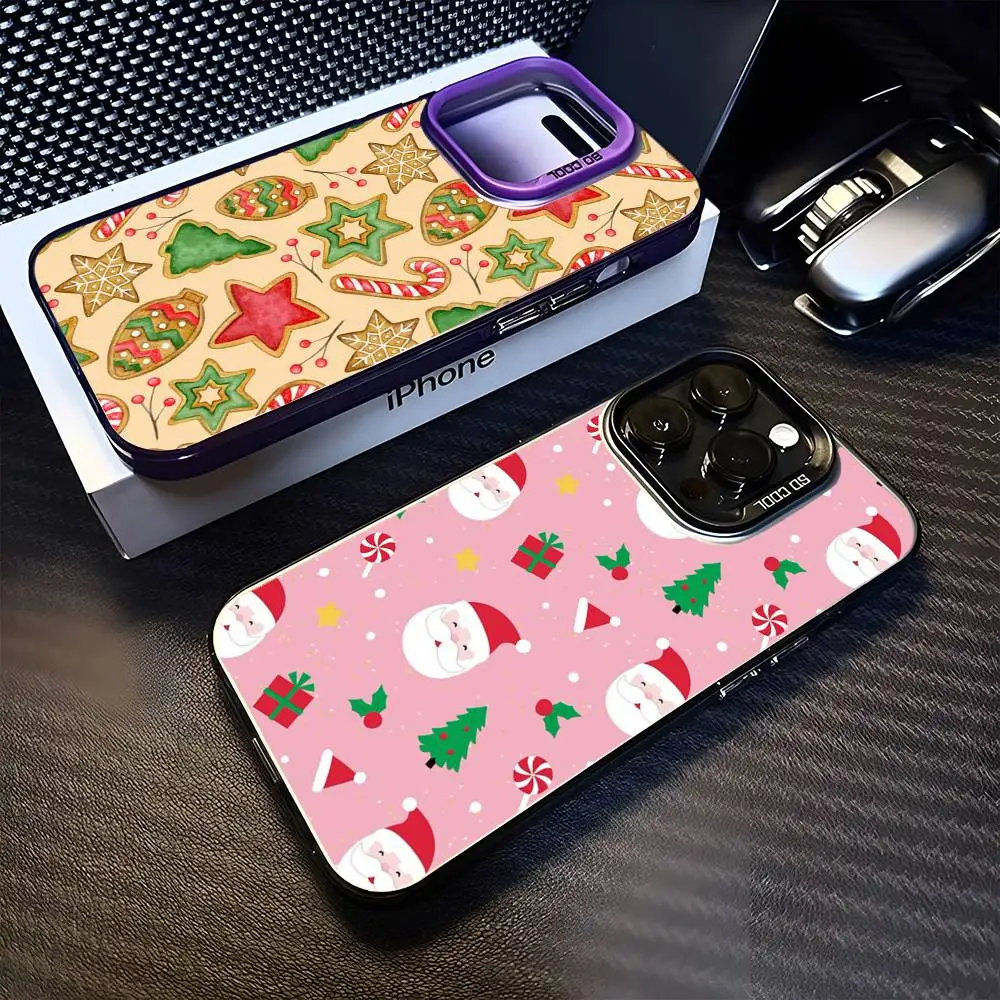 

C-Christmas Phone Case For iPhone 16,15,14,13,12,11,Mini,Pro,MAX Purple Matte Shockproof Cover
