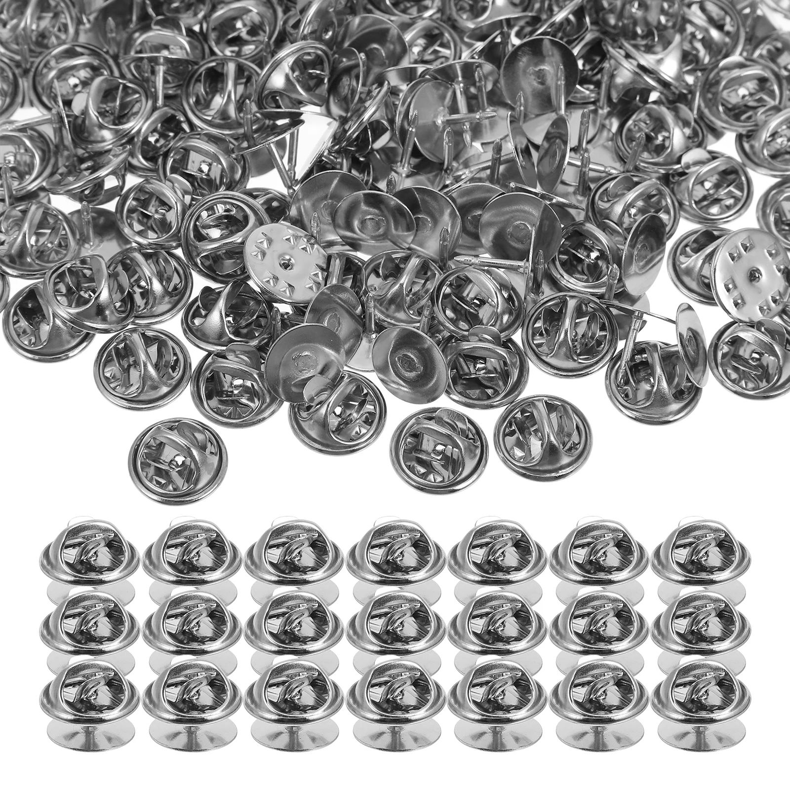 

150 Sets Butterfly Hat Brooch Clutch Pin Backs 10mm Nickel Base Metal Caps Tie Tacks Keepers Craft Supplies Badge Backing