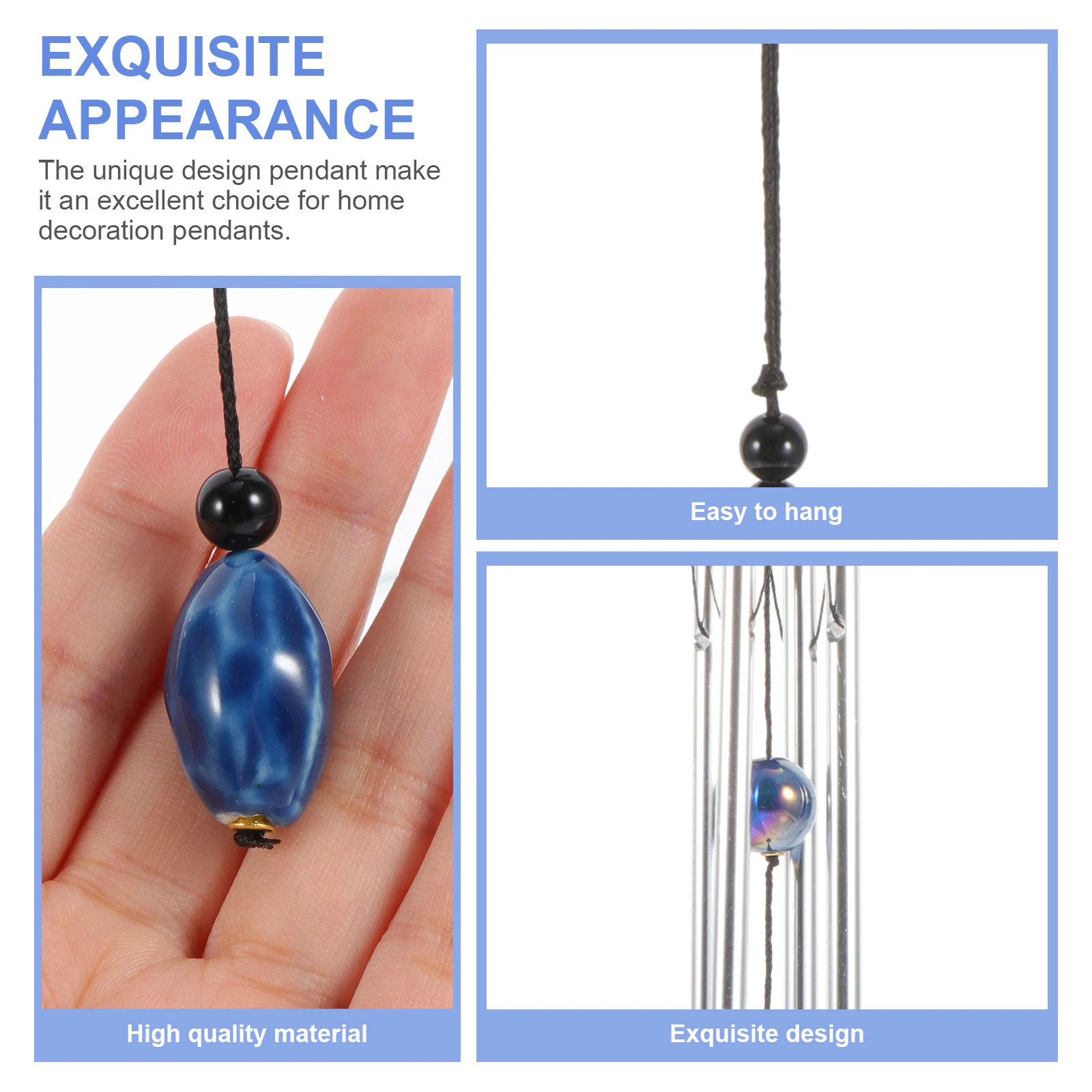 

Wind Chime Bell Pendant Home Decor Mini Gift Balcony Hanging nament Wooden Aluminum Bedroom Garden Yard Adornment