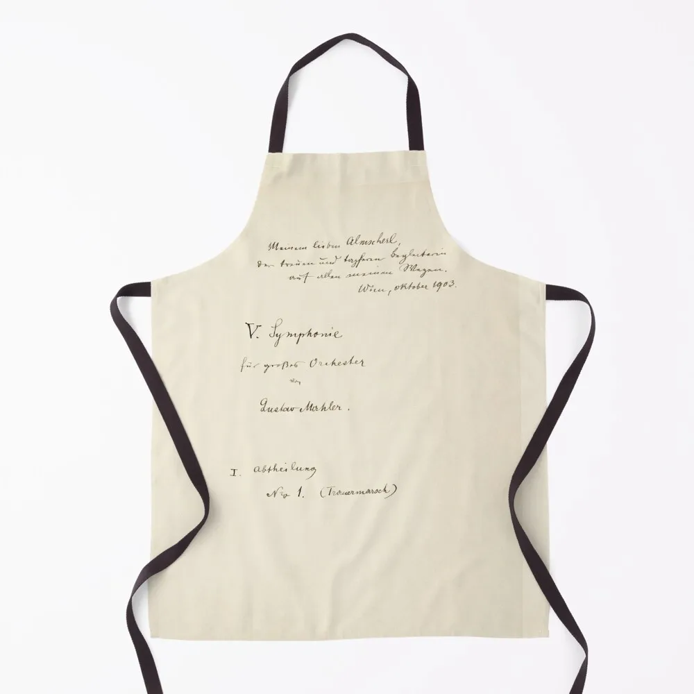 

Mahler Symphony 5 Original manuscript score Apron christmas Kitchen Tools Accessories manicurist Apron