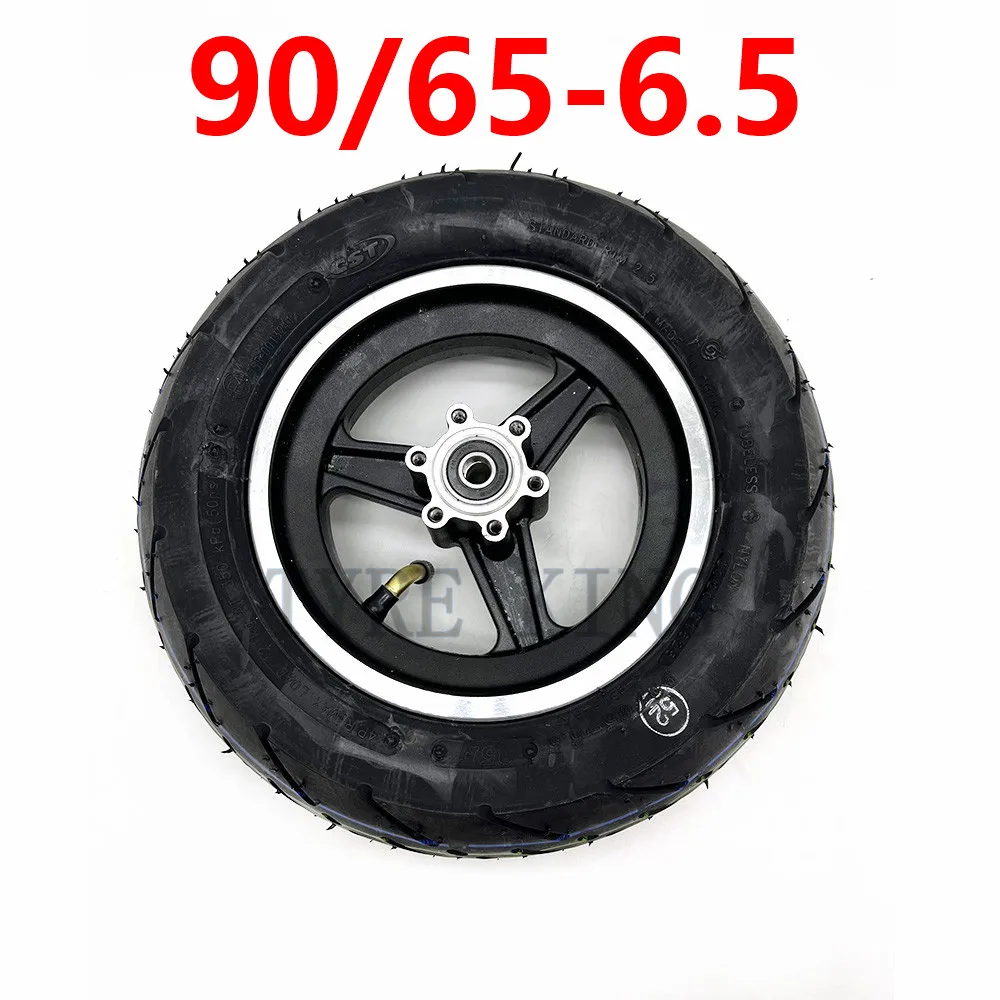 11 Inch Wheel 90/65-6.5 CST Tubeless Tire with Aluminum Alloy Rim for Electric Scooter Front Wheels Modification Accessories