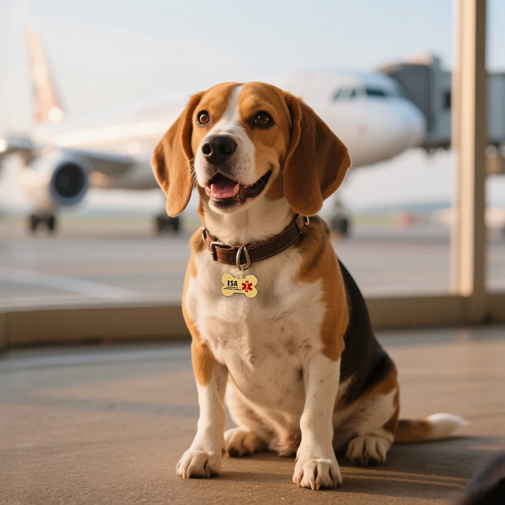 Personalisierte ESA-Hundemarke aus Edelstahl – Individuelle Emotional Support Animal (ESA) Haustier-ID-Anhänger in Knochenform – Detail 16