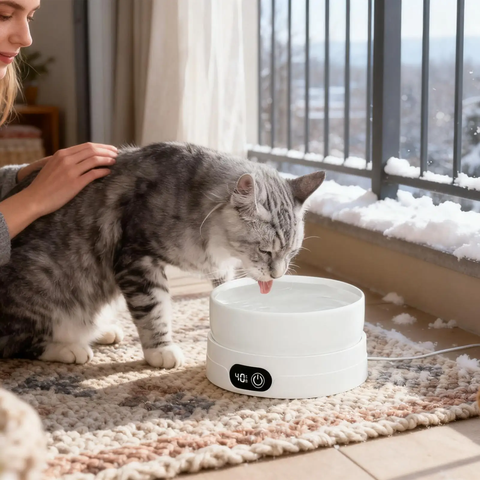 

Миска для воды с подогревом для собак, 4 настройки температуры, поилка для домашних животных, термомиска для воды для собак для цыплят, уток, птиц, животных