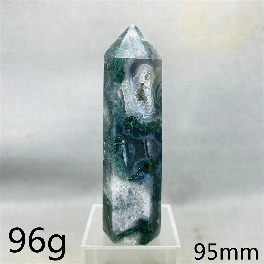 Natural Gemstone Moss Agate Geode Tower Hand-polished Super Energy Home Room Decoration Witchcraft altar Prayer Meditation