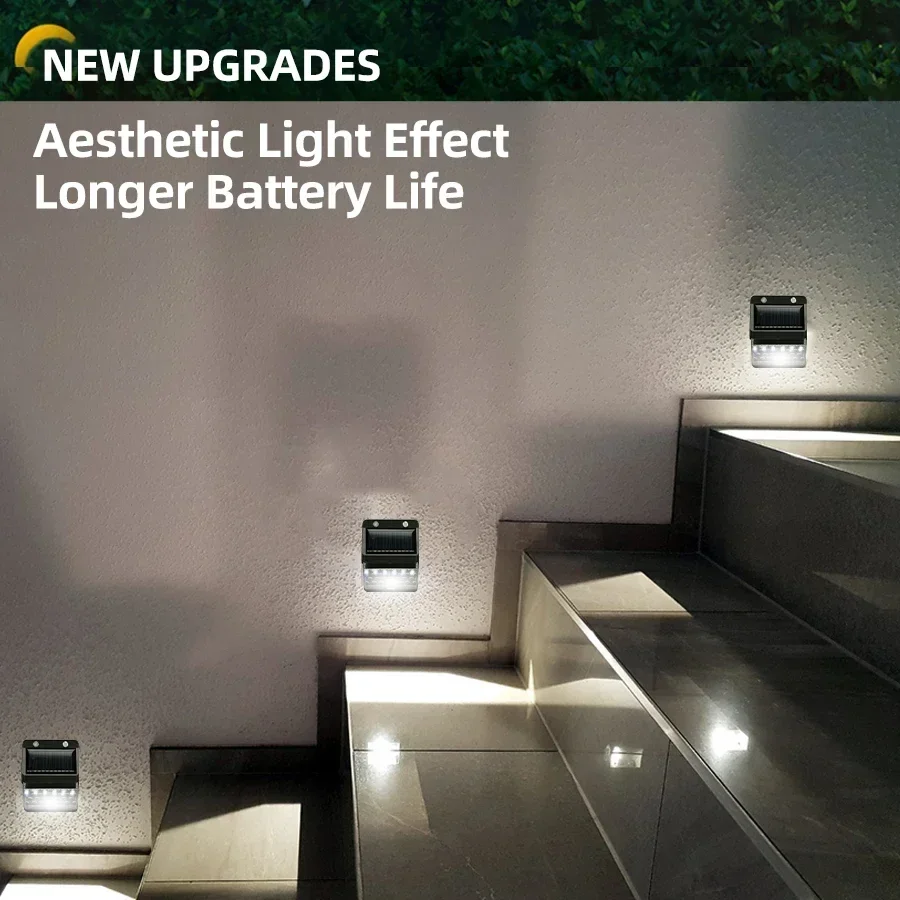 Luz Solar LED com Sensor de Movimento PIR, Luminária de Parede Externa, Lâmpada Solar à Prova d'Água, Luz Solar para Jardim