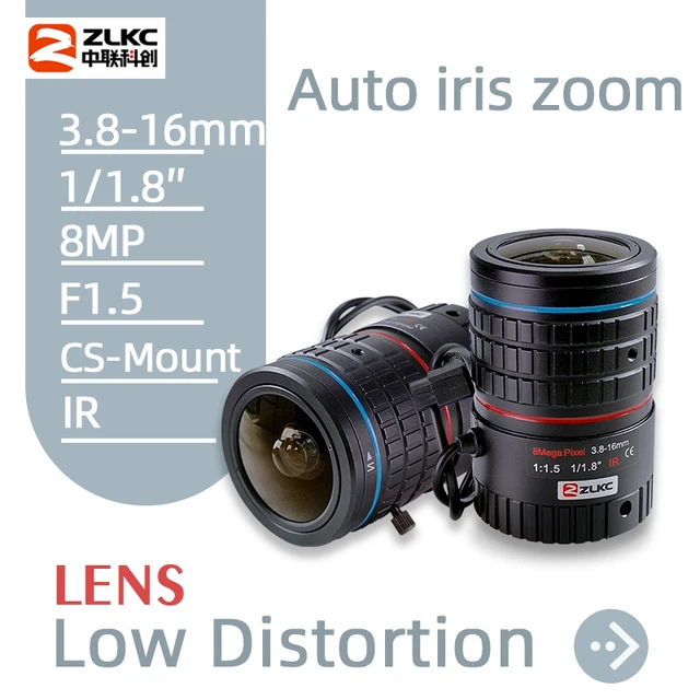 ZLKC 3.8-16mm soczewka powiększająca 1/1.8 Cal Auto Iris kamera IP CS zamontować zmienną ogniskową niewielkie zniekształcenia 8MP obiektyw monitoringu do kamera telewizji przemysłowej