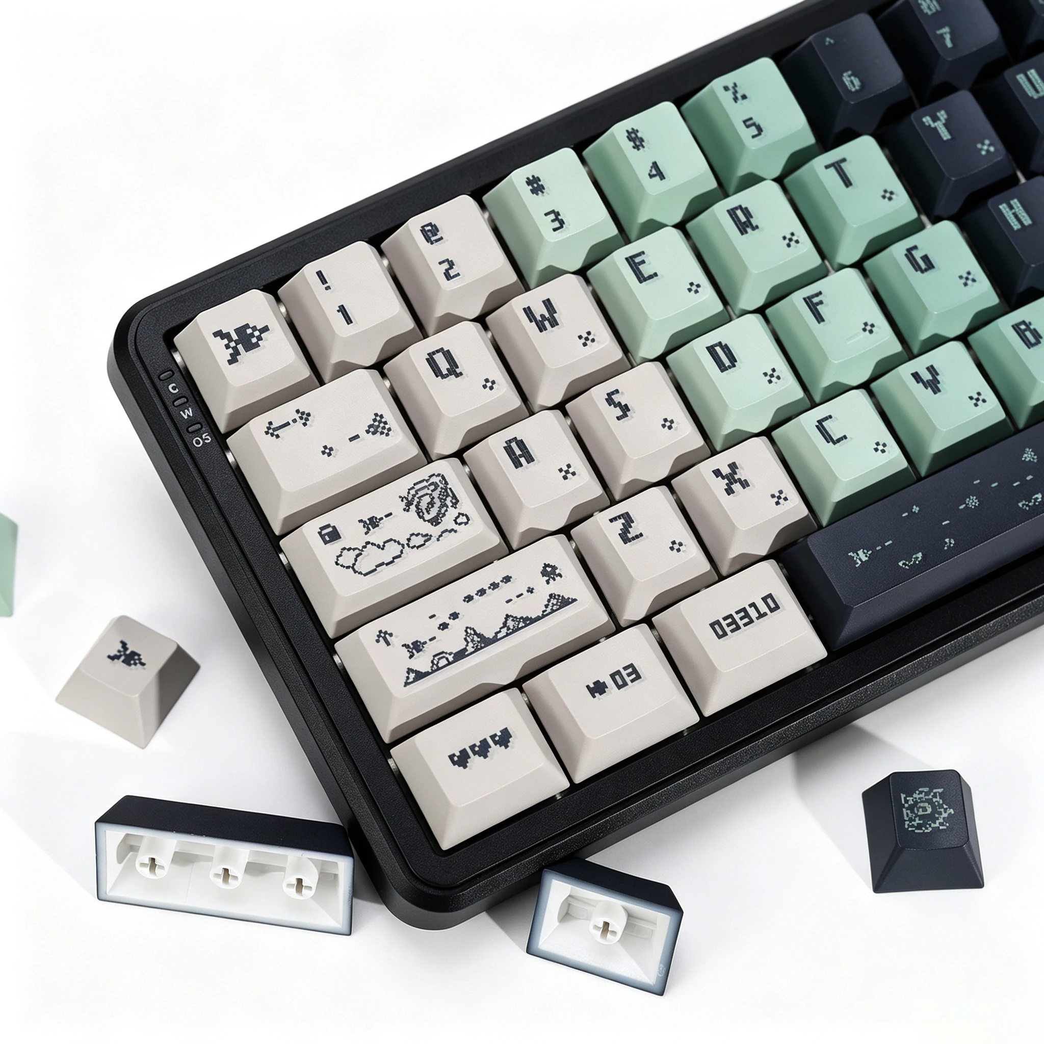 KBDiy Space Impact Keycaps Retro Cherry Profile Alice PBT 7u Keycap Custom For MX Magnetic Switch Gaming Mechanical Keyboard KIT
