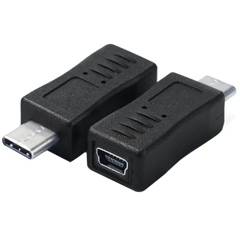 محول من النوع C أنثى إلى ذكر mini5p micro 5p موصل شاحن شحن سريع لمزامنة البيانات للهاتف اللوحي والكمبيوتر