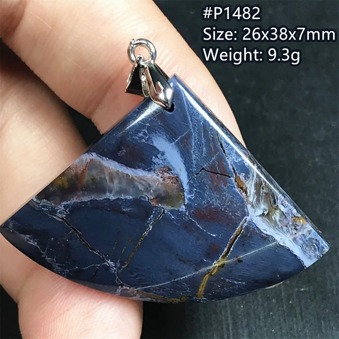 Top Natural Blue Pietersite Necklace Pendant For Woman Man Nobility Crystal Beads Namibia Firework Gemstone Rare Jewelry AAAAA