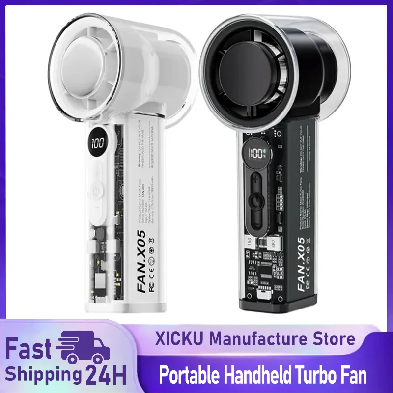 

XIKCU портативный портативный турбовентилятор 3000 мАч перезаряжаемые мини-вентиляторы ледяного охлаждения 100 передач цифровой дисплей для путешествий офиса на открытом воздухе