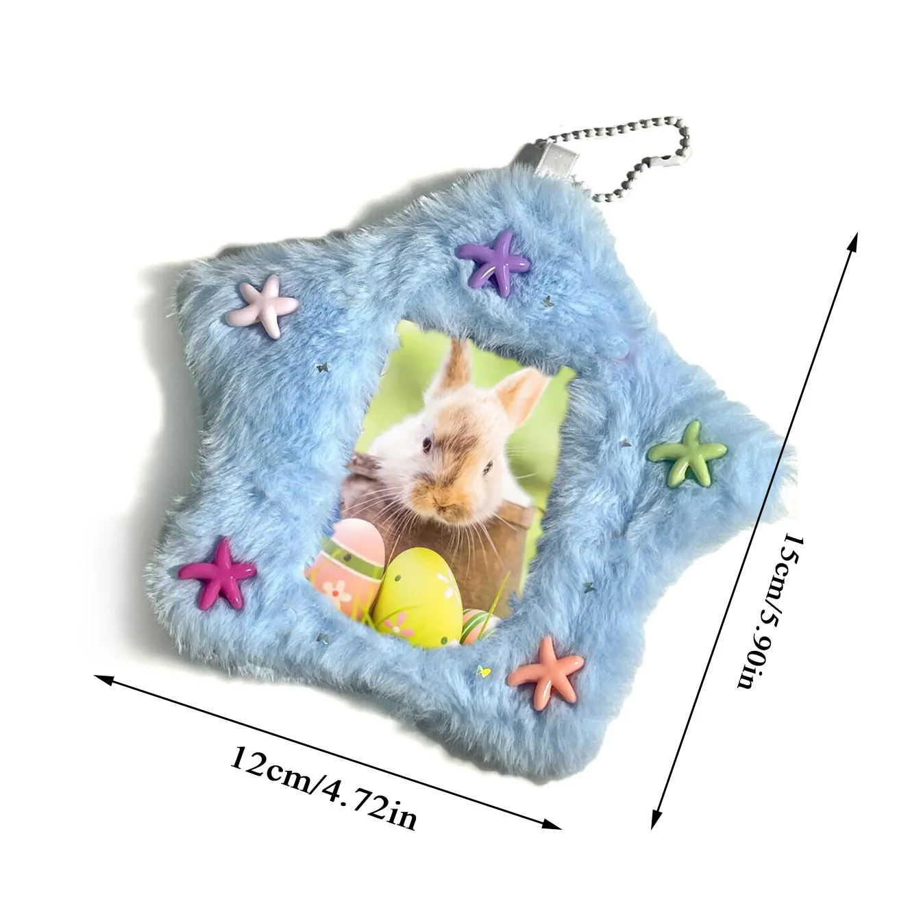Plush Star Shape Card Holder With Bag Pendant 3 Inch Cartoon Idol Photo Protective Sleeve INS Transparent Card Cover For Girls