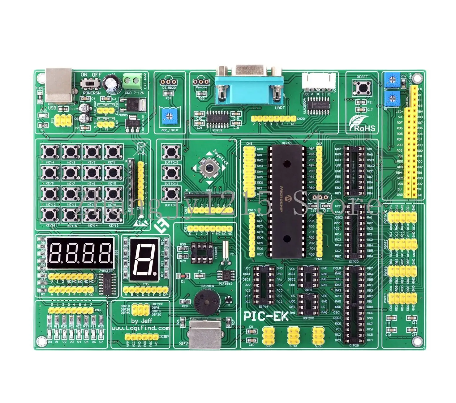 PIC MCU Learning Development Board PIC-EK With PIC16F877A