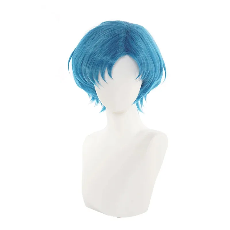 

vivi 2025 High Quality Sailor Mercury Mizuno Ami Cosplay Wig Styled Short Cyan Blue Heat Resistant Synthetic Hair Anime Wigs + W