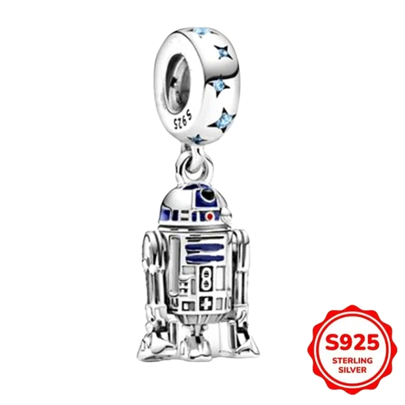 S925 Sterling Silber Star Wars Serie Charms Perlen Mandalorianer Helm Sturmtruppler Droide Anhänger Schlangenarmband DIY Schmuck Geschenk