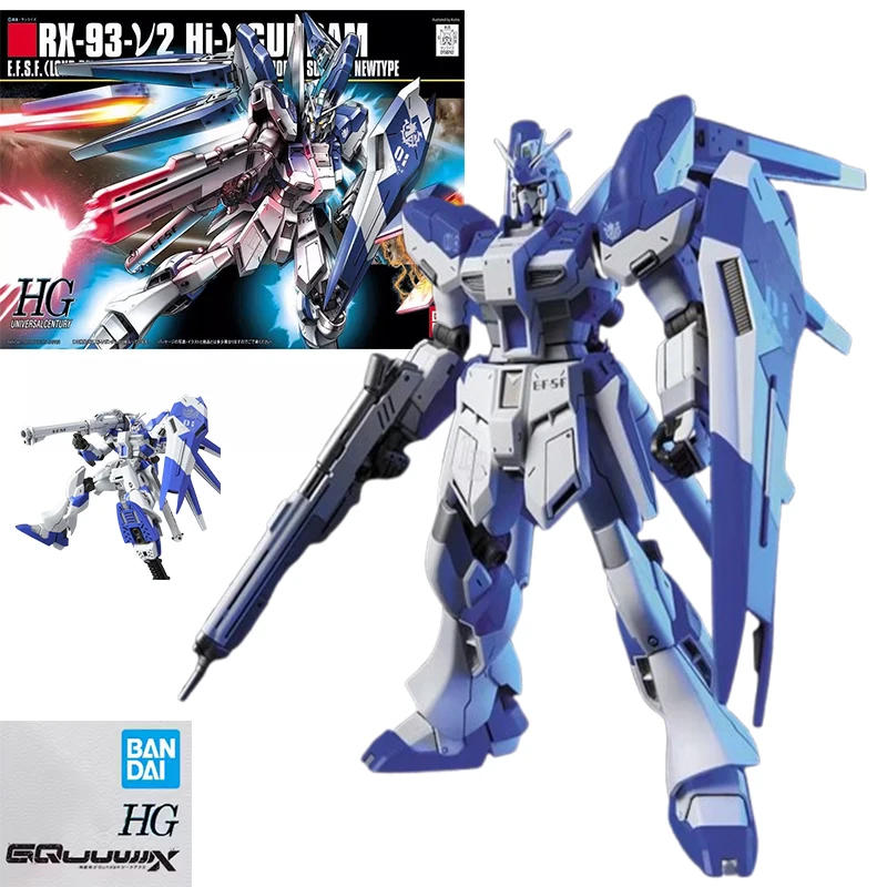 

Bandai Original GUNDAM Anime Model HGUC 1/144 RX-93-V2 HI-VGUNDAM Action Figure Assembly Model Toys Collectible Gifts for Kids