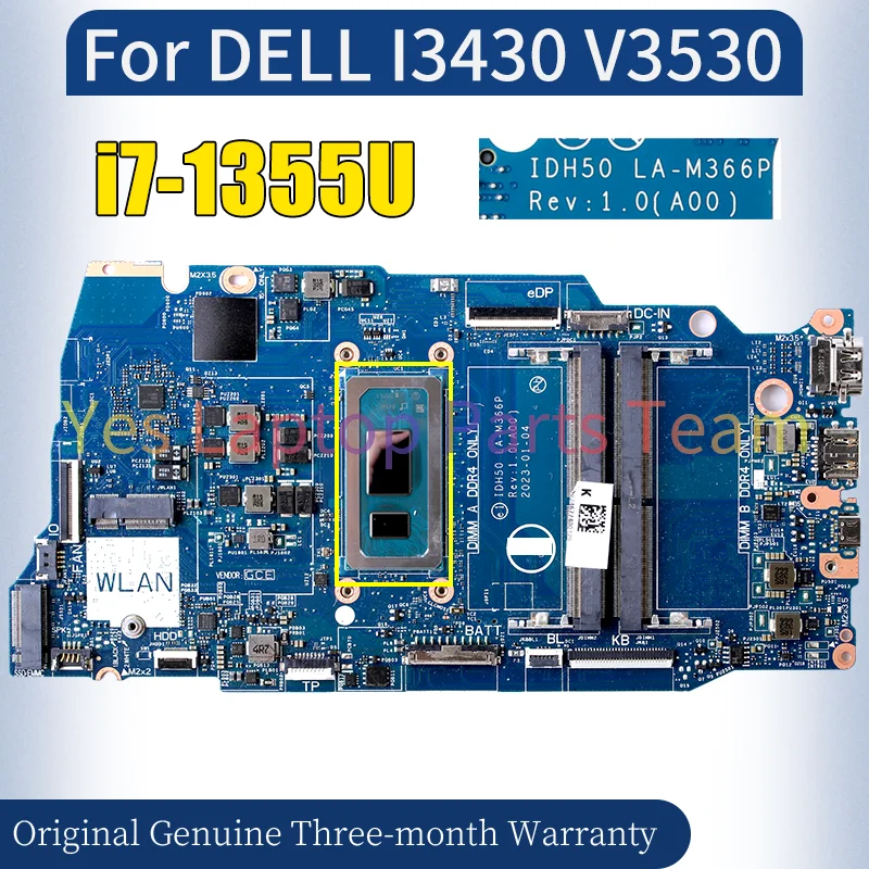 IDH50 LA-M366P для DELL I3430 V3530, материнская плата для ноутбука 0122F5 SRMLY i7-1355U, материнская плата для ноутбука