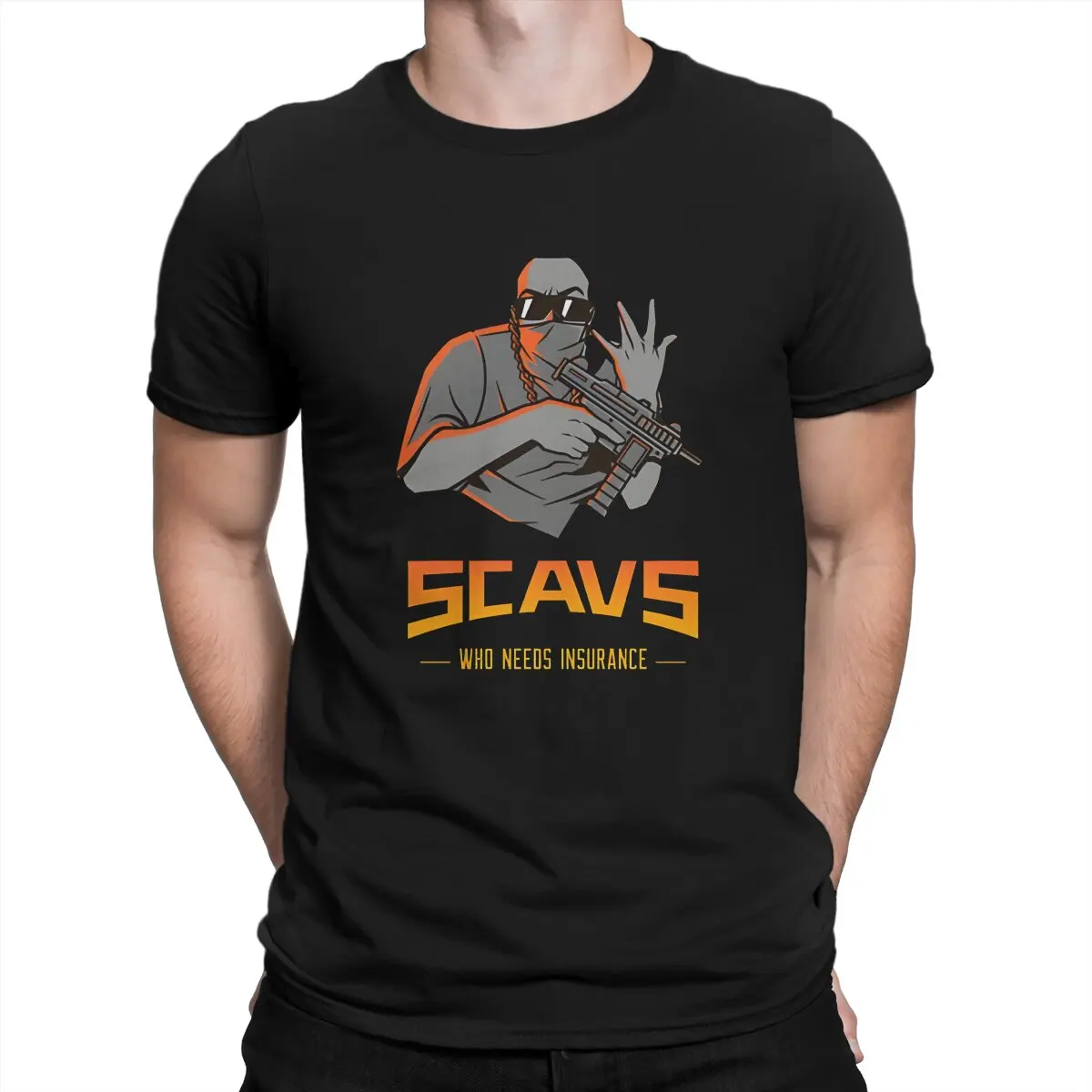 Scavs Escape From Tarko Men TShirt Tarkov Crewneck Short Sleeve Fabric T Shirt Funny High Quality Gift Idea