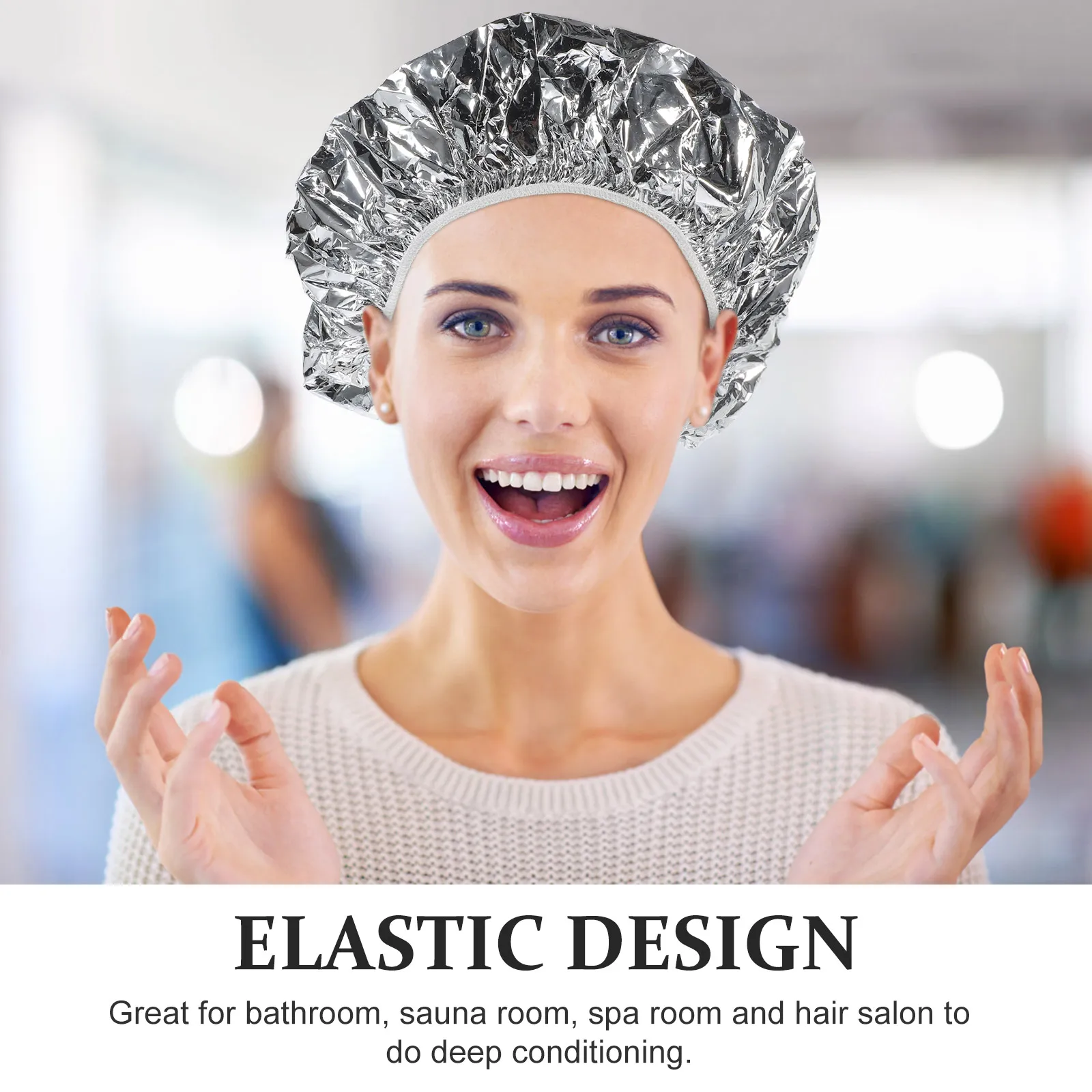

3 pcs Mask Cap 28cm Tin Foil Elastic Processing Caps Tin Foil Caps For Hair Grey Bath Spa Salon Deep Conditioning Treatment