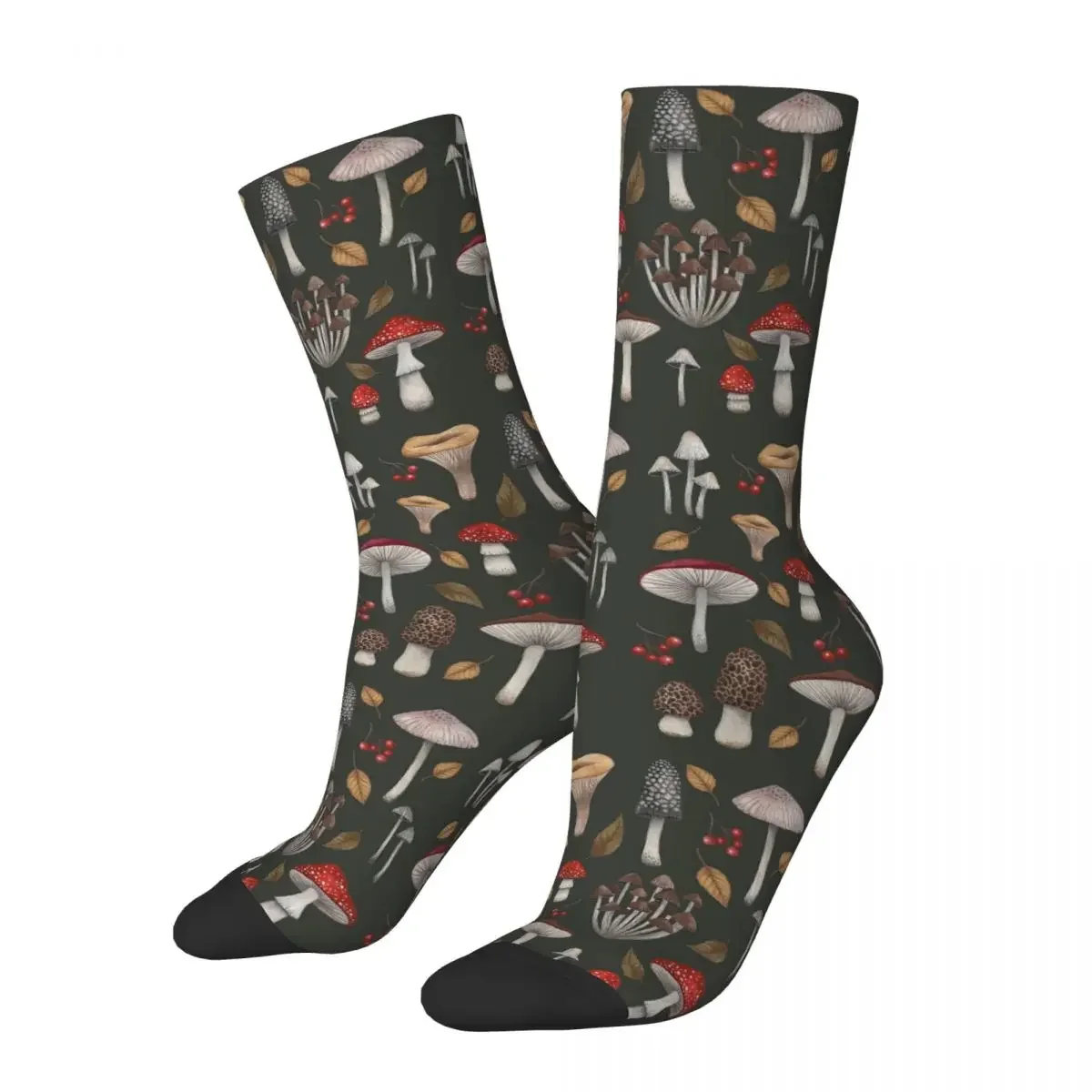 Medias absorbentes de sudor para hombre y mujer, calcetines largos de setas, Harajuku, accesorios para todas las estaciones, regalo de cumpleaños