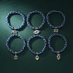 Simple Personalized Blue Evil Eye Women Bead Bracelet Handmade DIY Casual Men Lucky Bracelet