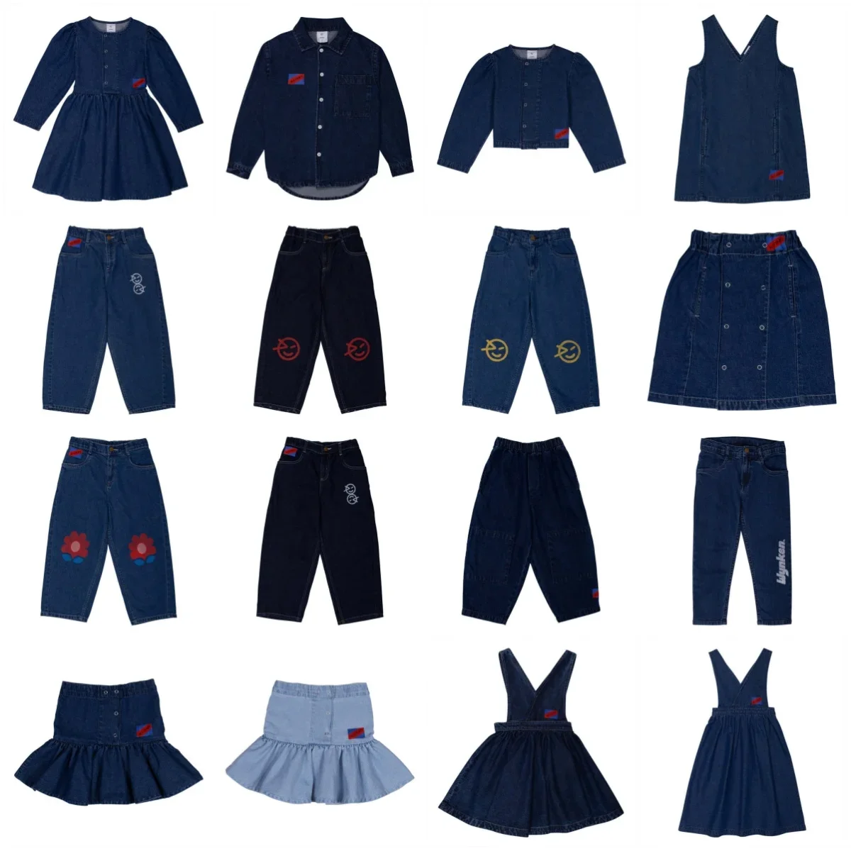 Boys Denim Shirt  Set Jeans Girls Skirt Kids Dress WYN 2024AW Girls Baby Dresses Child Denim Tops Pants