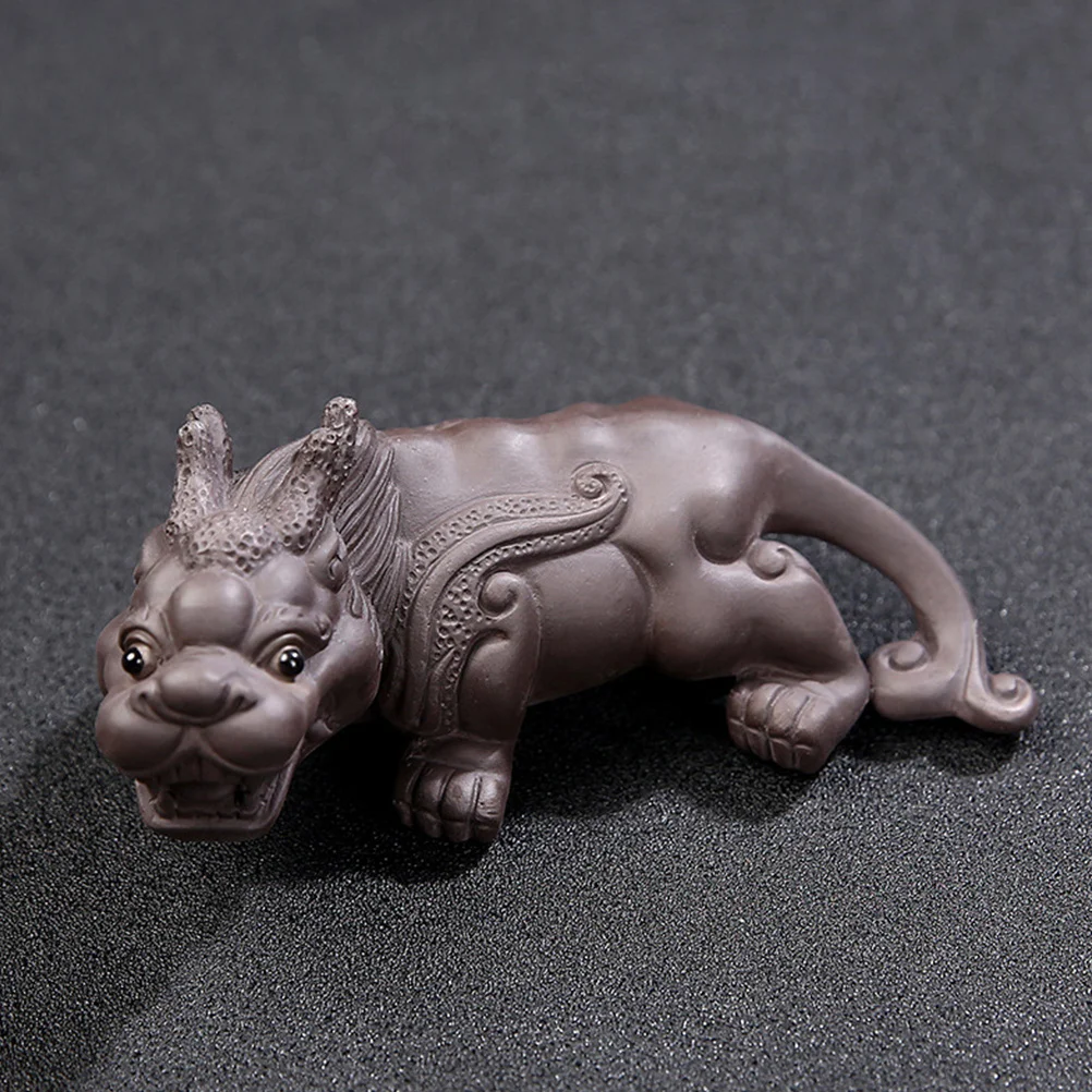 

Chinese Style Ancient Animal Shaped Tea Pet Purple Sand Tea Room Tabletop Decoration Small Ancient Animal Adornment