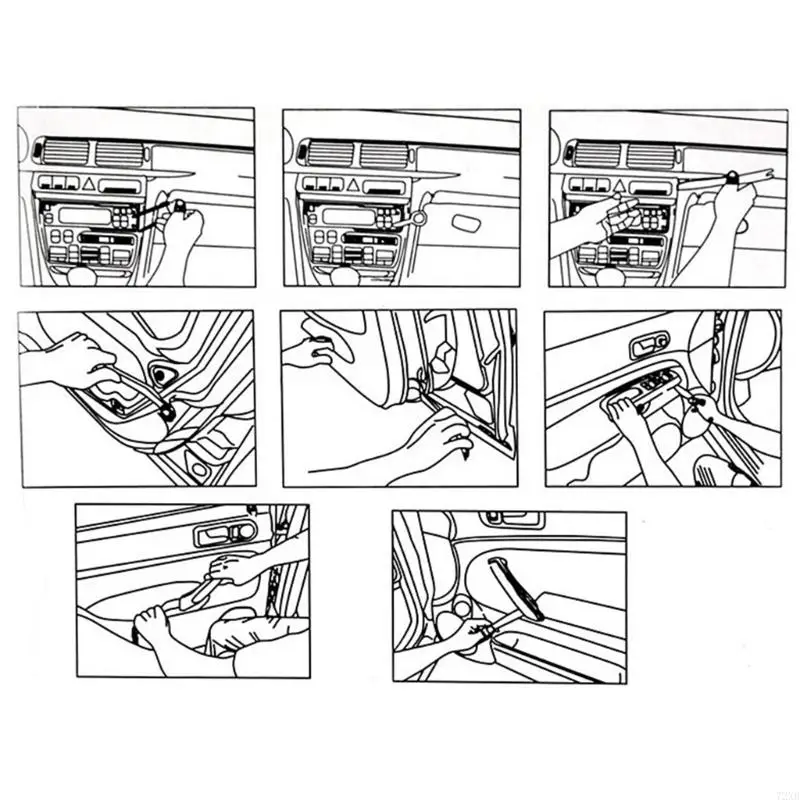 Radio Trim Removal Tool Puller Pry Bar Pry Tool for Door Panel Remover 4x 72XB