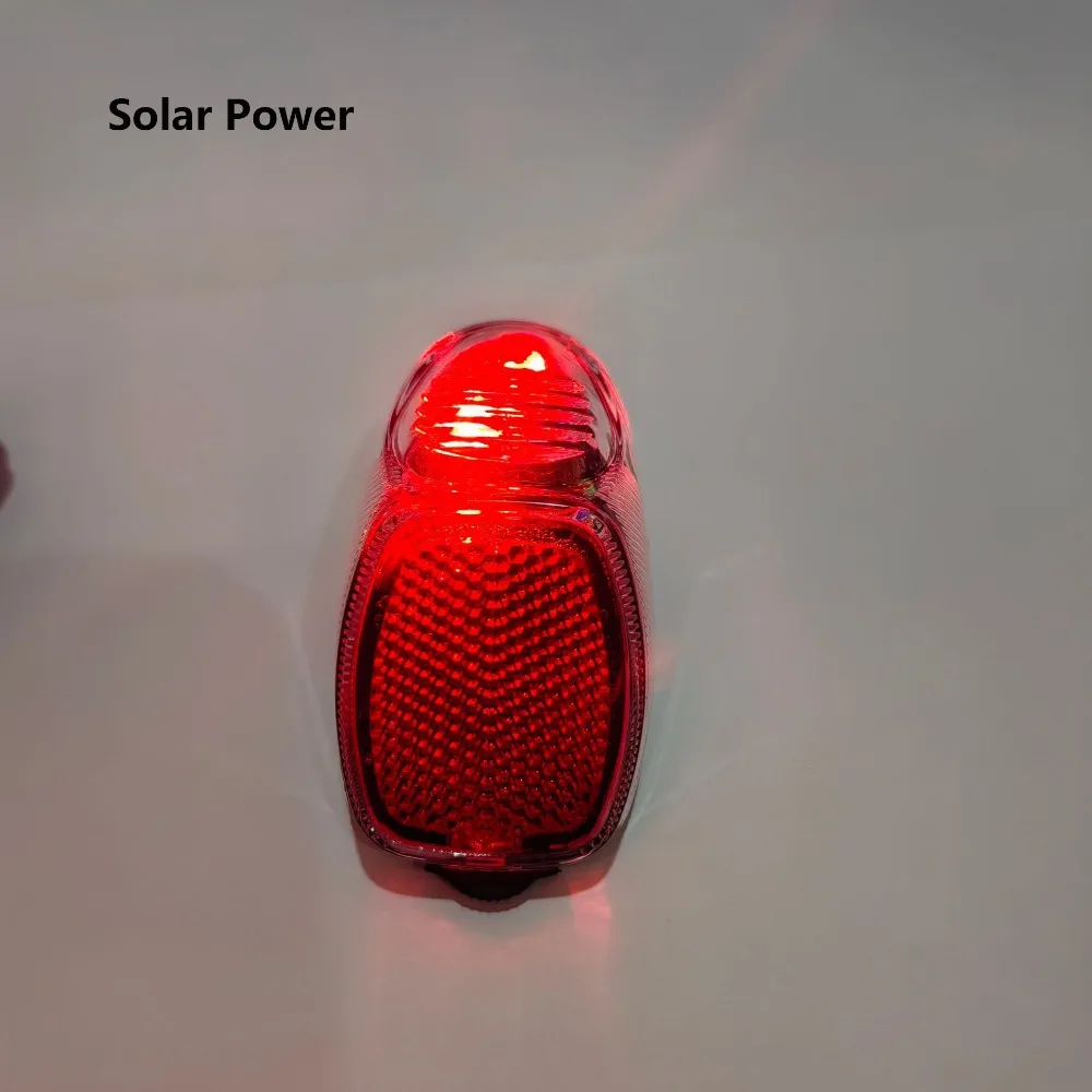 New 82*42mm Solar Energy Bicycle Taillight Solar Power/Battery Power Plastic Red Lamp Night Cycling Cycling Rear Light