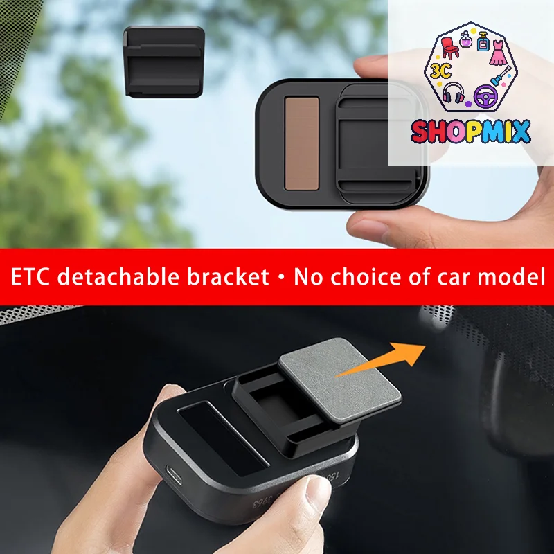 Removable Easy Car Toll Pass Holder Adhesive Sticky ETC Bracket Adhesive Installation Compact Toll Pass Holder For Windshield