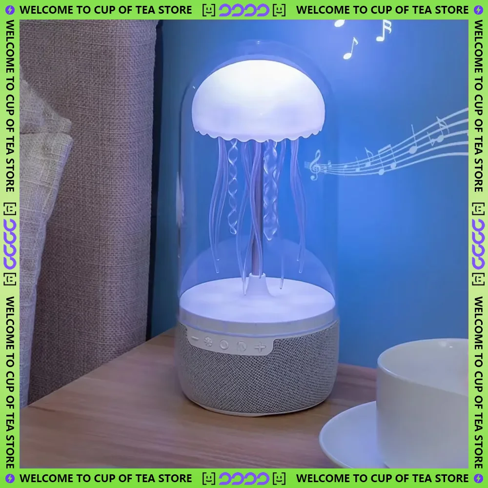 Creative Colorful Jellyfish Lamp Speaker HiFi Stereo SportsJellyfish Bluetooth Speaker Lights Ideal Gift for Smart Home Office