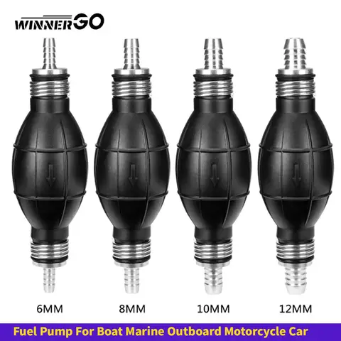 Boat Primer Bulb Marine for Outboard Motor Universal Fuel Line Hand Primer Bulb Manual Black Rubber Fuel Transfer Vacuum Pump