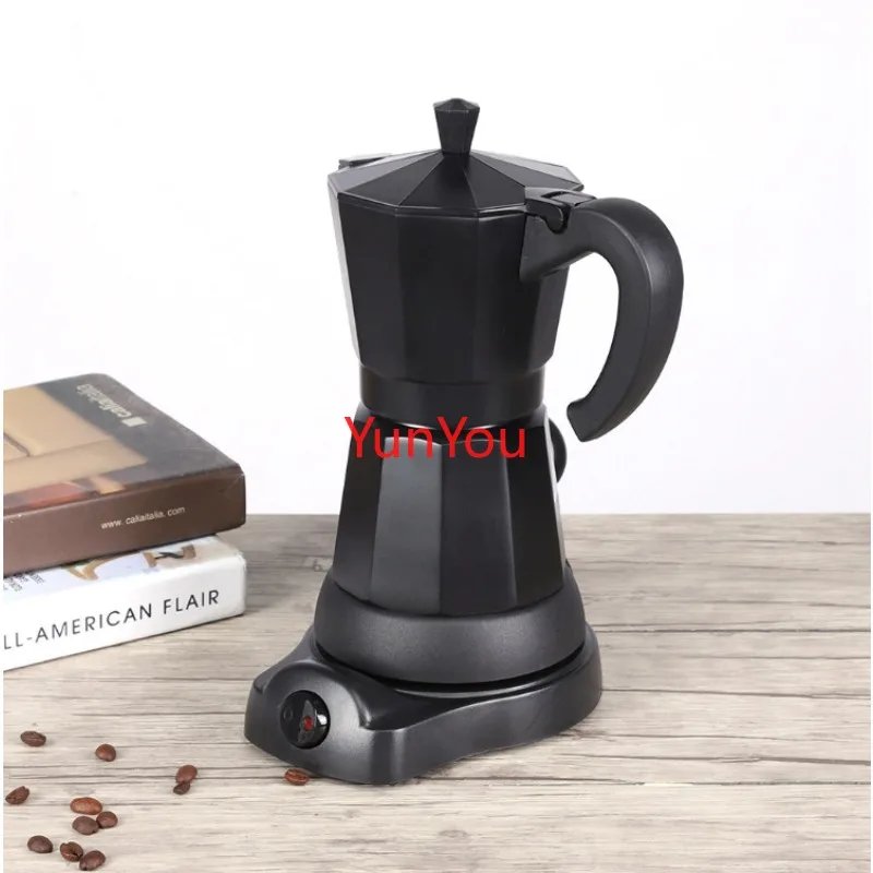 Aluminum electric Mocha pot Italian style European plug-in coffee machine for household use, fast and convenient electric
