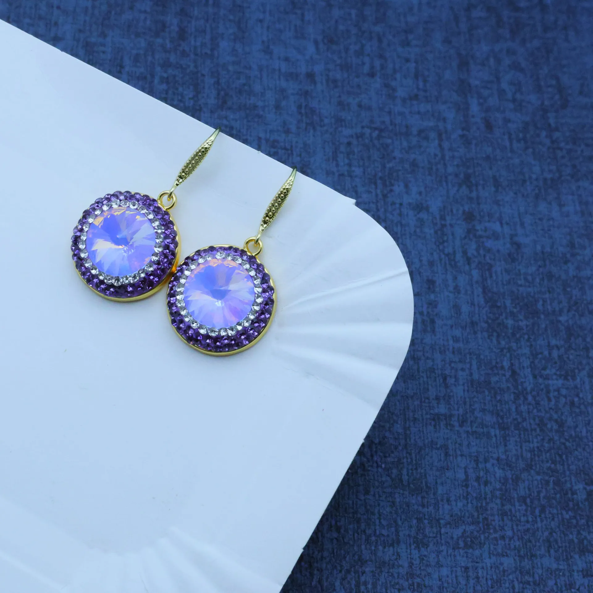 DIY accessories Original new product purple crystal glass diamond three-piece ring jewelry hot-selling manufacturers wholesale