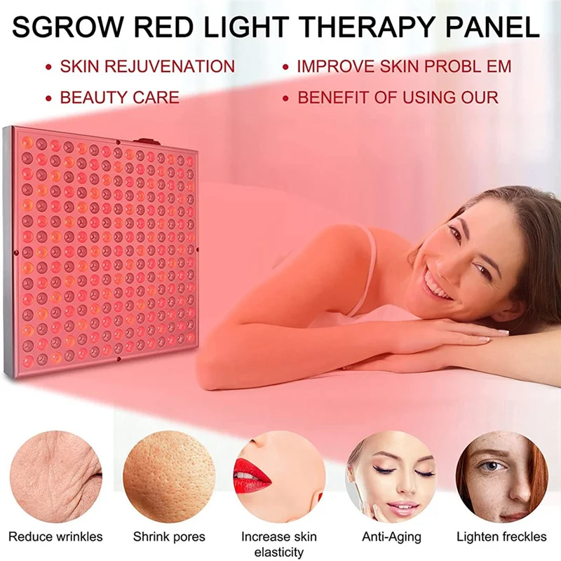 ABNM Red-Light-Therapy-อุปกรณ์ - 45W LED แผงลึก 660Nm และอินฟราเรดใกล้ 850Nm LED Light Combo สําหรับความงามผิว