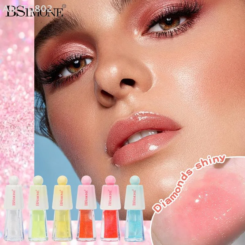 1Pc BSIMONE Hydrating Lip Gloss Plump Lip Oil Non-Sticky Moisturizer with Big Brush Head Natural Lip Care Tint