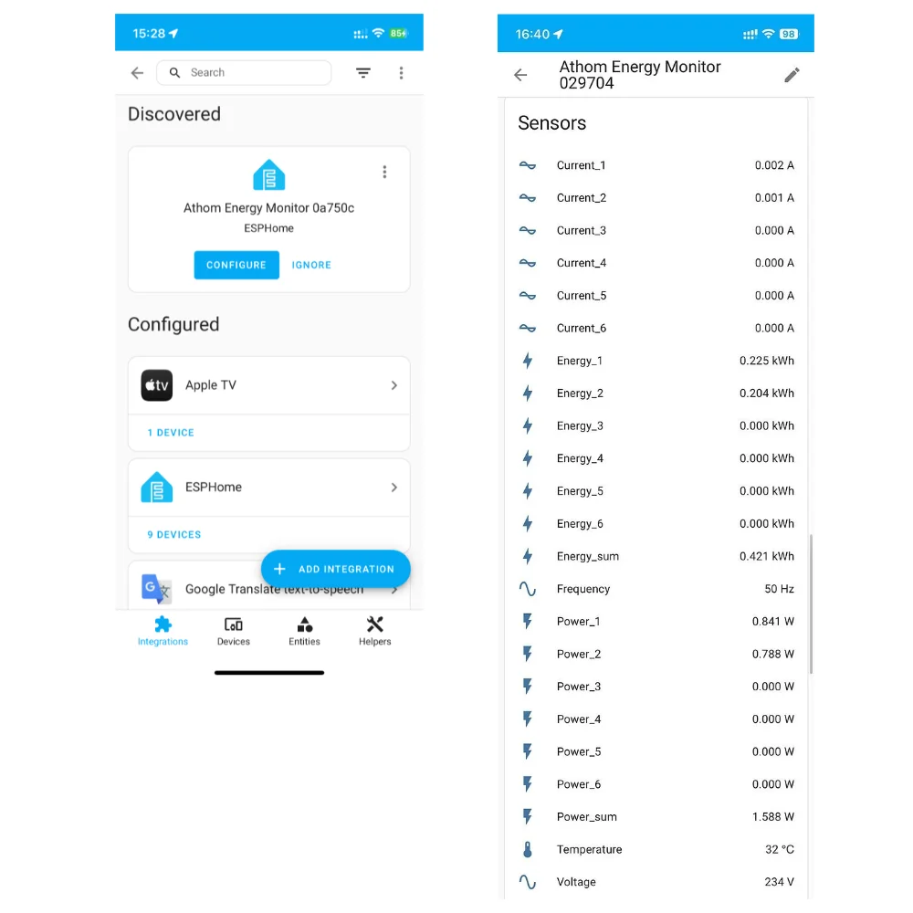 IoTorero Made For ESPHome 2 CH Energy Meter Works With Home Assistant