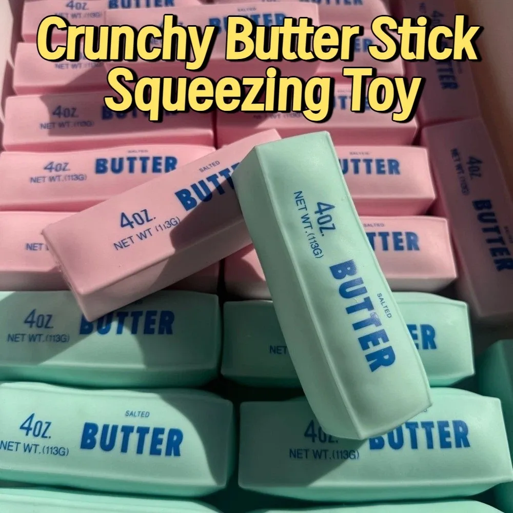 Jouet à presser en forme de bâton de beurre croustillant, super doux, créatif, à rebond lent, élastique, anti-stress, effet craquelant