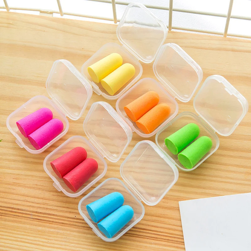 5/10Pairs Sponge Earplugs Random Mixed Color Box Packaged Comfortable Anti Noise Soft Foam Ear Protector Sleep Hotel Camping ZYF