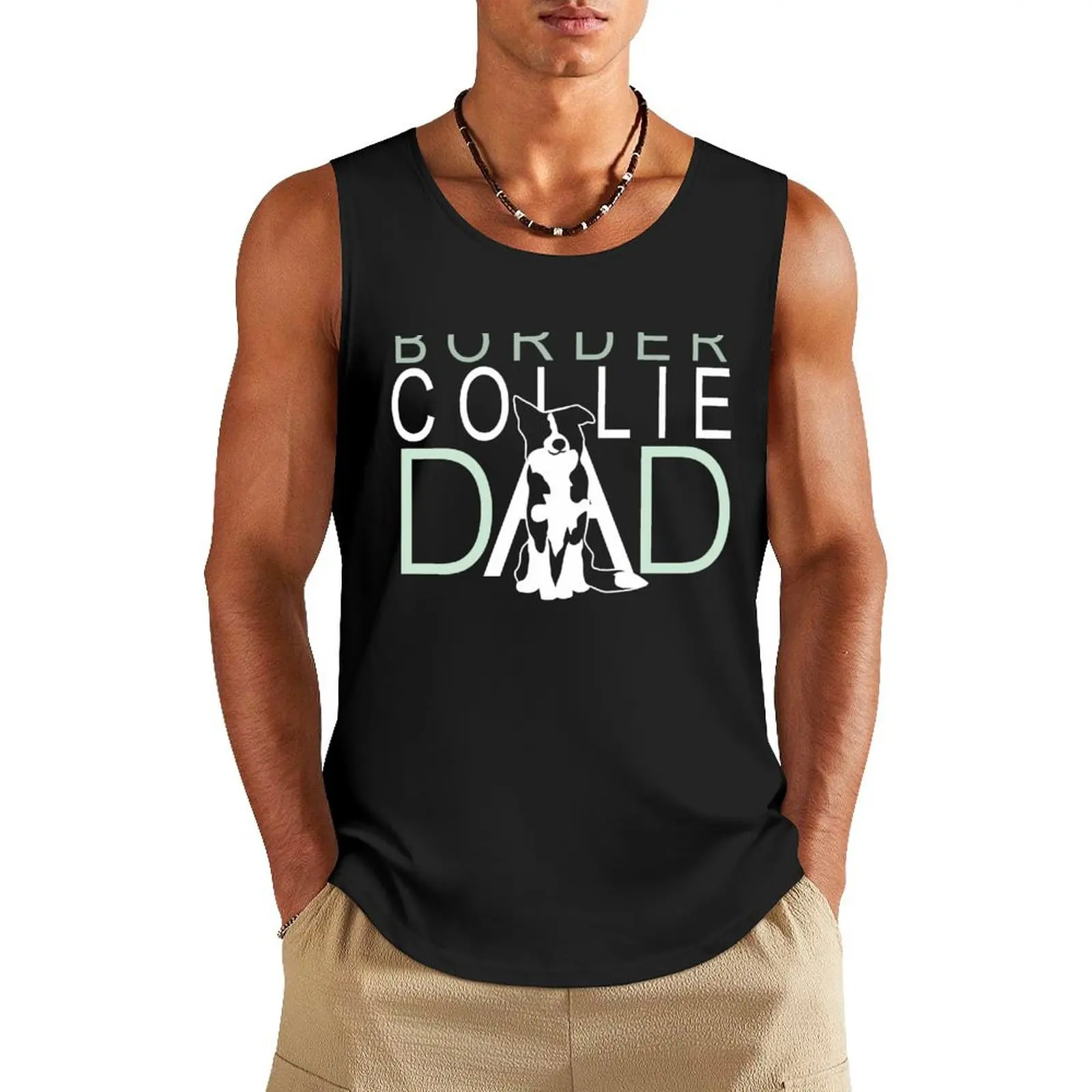 Border Collie Dad| NickerStickers? on Redbubble Tank Top bodybuilding men clothes male top anime