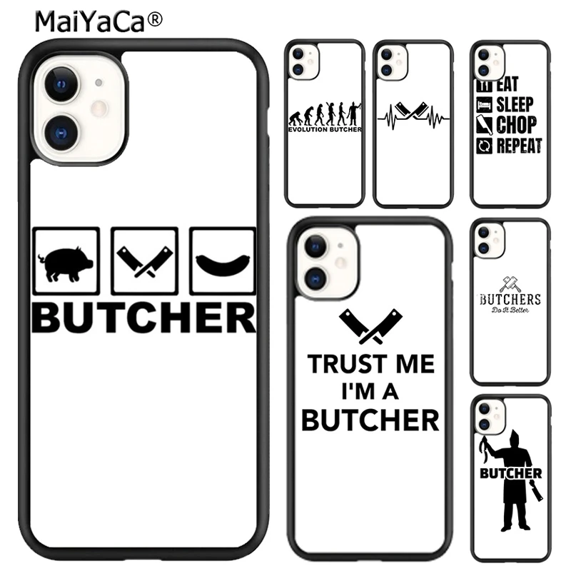 MaiYaCa Butcher Cleaver Phone Case Cover For iPhone 16 15 SE2020 6 6s 7 8 plus 11 12 mini 13 14 pro max shell  coque