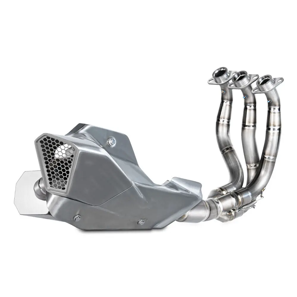 Scarico Completo in Lega di Titanio per Moto CFMOTO 675SR/675NK, Disponibile in Bianco/Nero/Blu