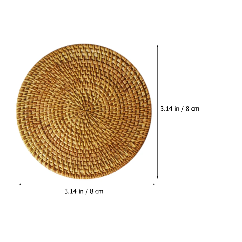 

1 Set Rattan Woven Set Of 6 Cup Mats Coasters For Home Office Coffee Table Farmhouse Rustic Coasters Decorative