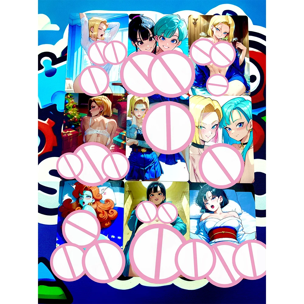 

9PCS Dragonball Cards Anime Waifu Collection Nude Sexy Swimwear Girl Card Bulma Chi-Chi Android18 Launch ACG Card Set