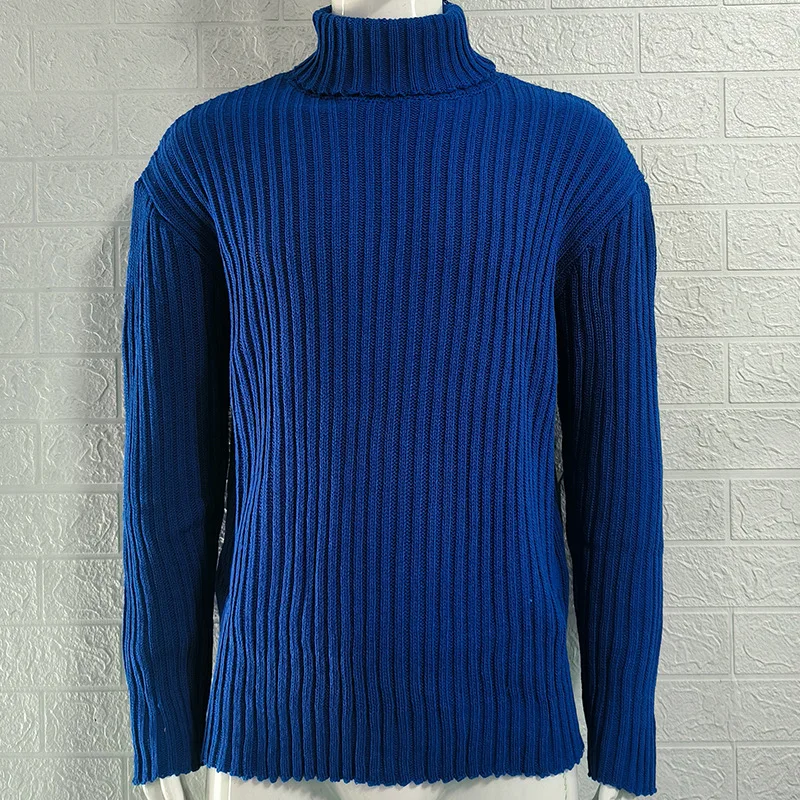 Dolcevita autunno inverno da uomo tinta unita slim lavorato a maglia top nuovo maglione moda pullover maglieria maglione