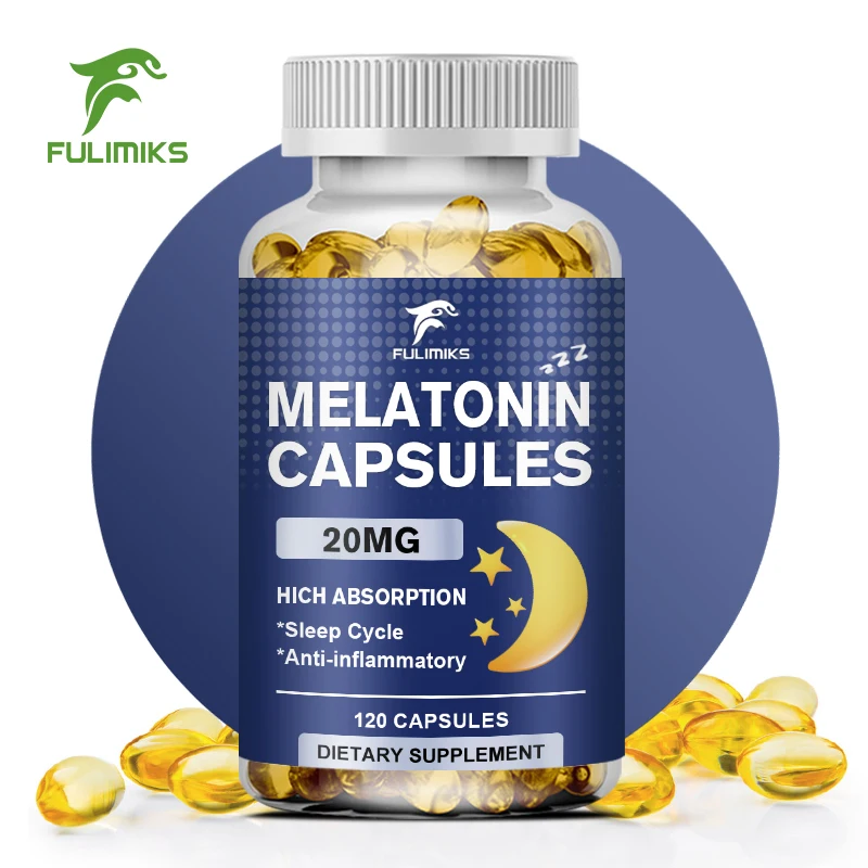 Melatonin 20mg - Help Improve Insomnia, Help Improve Sleep Quality, Reduce Wakefulness Time, and Help Deep Sleep Capsules