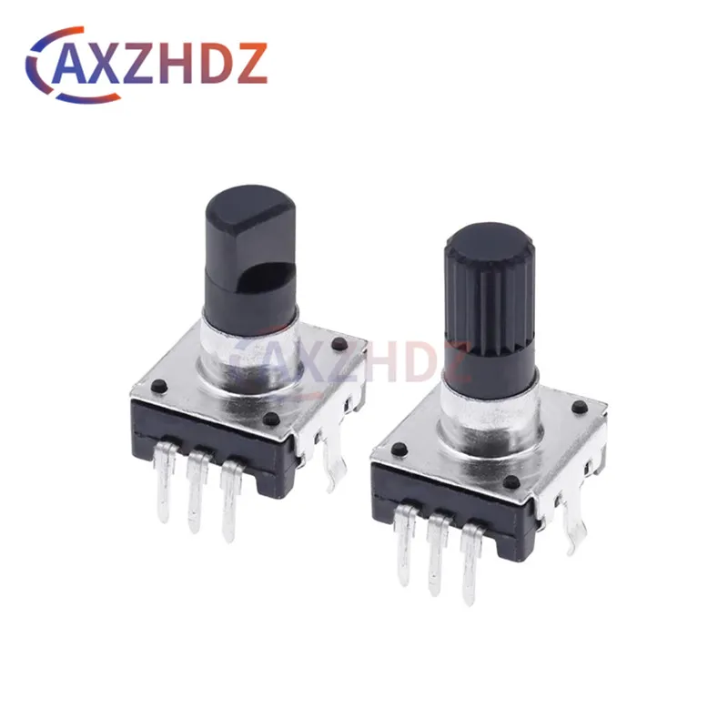 5PCS EC12 360 Degree Rotary Encoder RE12 Audio Encoder Coding 3Pin 24 Position No With Push Button Switch Handle 12.5/15/20mm